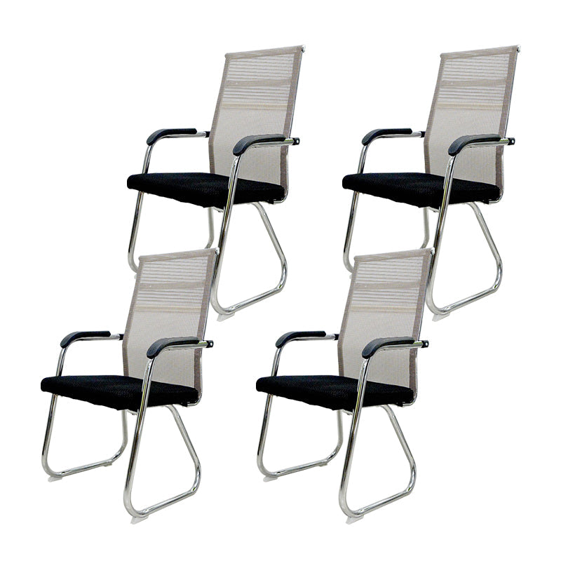 Moderne Black Metal Desk -stoel met midrug en hight Back Home Bureau stoel