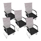 Modern Black and Beige Metal Desk Chair with Mid Back Home Office Chair