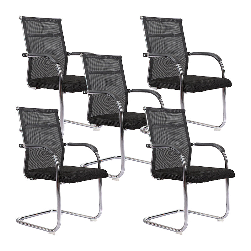 Modern zwart en beige metalen bureaustoel met mid -back huis bureau stoel