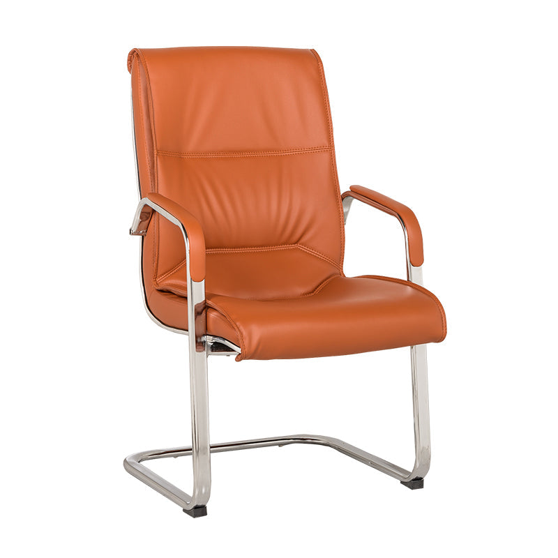Modern Computer Faux Leather Chair Ergonomic Office Chair with Upholstered Orange C-Shape Clearhalo 'furn' 'furn_office_chair' 'Furniture' 'Office Chairs' 'Office Furniture' 'office_chair' 5523796