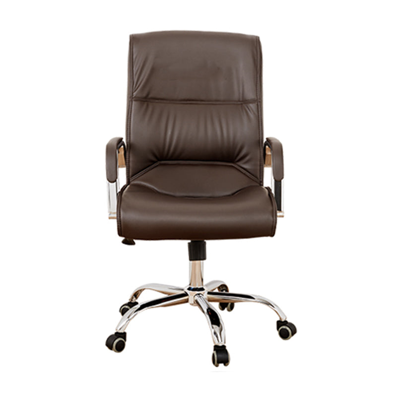Modern Computer Faux Leather Chair Ergonomic Office Chair with Upholstered Clearhalo 'furn' 'furn_office_chair' 'Furniture' 'Office Chairs' 'Office Furniture' 'office_chair' 5523800
