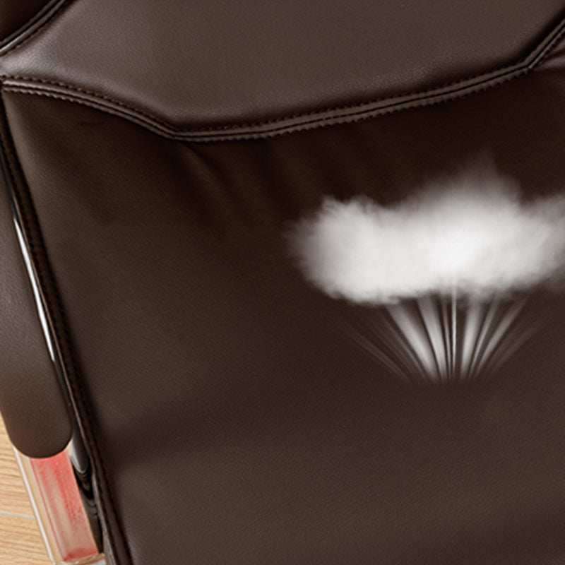 Modern Computer Faux Leather Chair Ergonomic Office Chair with Upholstered Clearhalo 'furn' 'furn_office_chair' 'Furniture' 'Office Chairs' 'Office Furniture' 'office_chair' 5523805