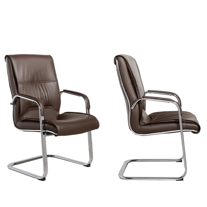 Modern Computer Faux Leather Chair Ergonomic Office Chair with Upholstered Clearhalo 'furn' 'furn_office_chair' 'Furniture' 'Office Chairs' 'Office Furniture' 'office_chair' 5523812