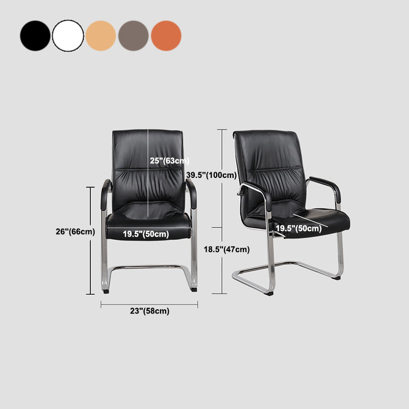 Modern Computer Faux Leather Chair Ergonomic Office Chair with Upholstered Clearhalo 'furn' 'furn_office_chair' 'Furniture' 'Office Chairs' 'Office Furniture' 'office_chair' 5523815