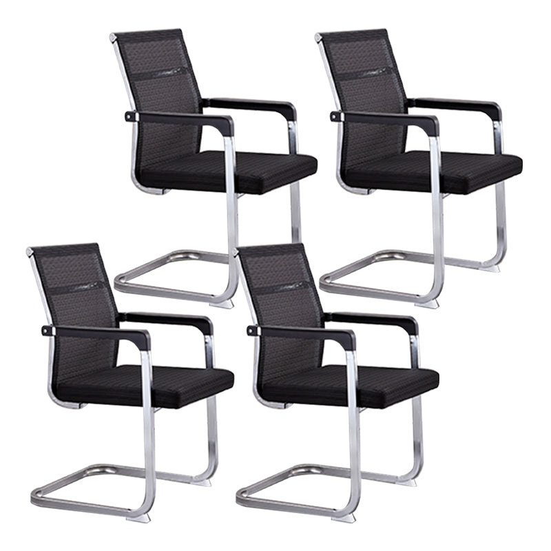 Silla de tareas de estilo moderno sin ruedas silla de oficina con brazos fijos