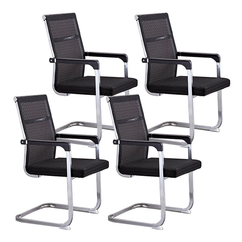 Silla de tareas de estilo moderno sin ruedas silla de oficina con brazos fijos