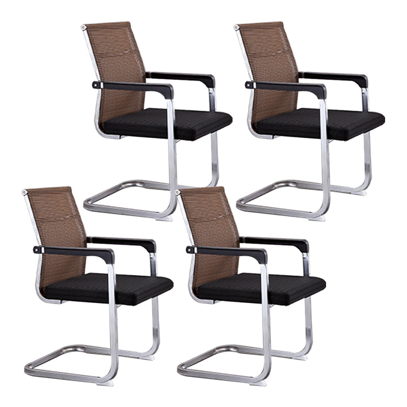Silla de tareas de estilo moderno sin ruedas silla de oficina con brazos fijos