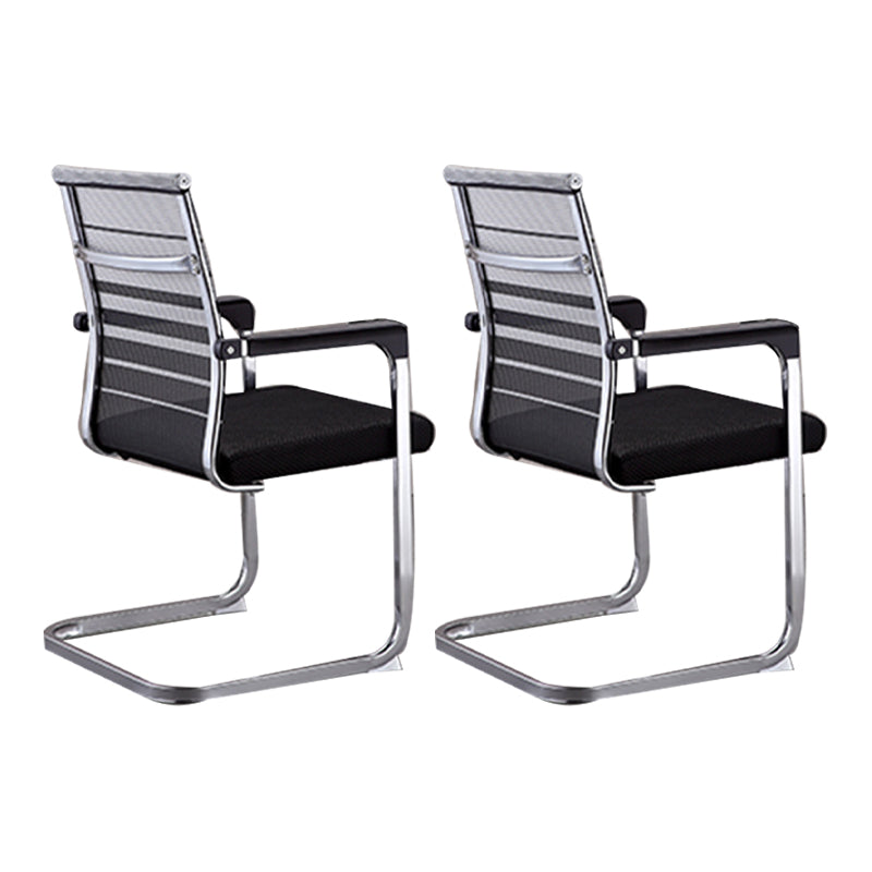 Silla de tareas de estilo moderno sin ruedas silla de oficina con brazos fijos