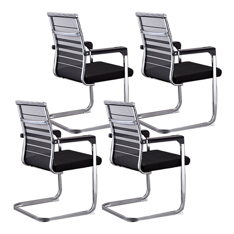 Silla de tareas de estilo moderno sin ruedas silla de oficina con brazos fijos