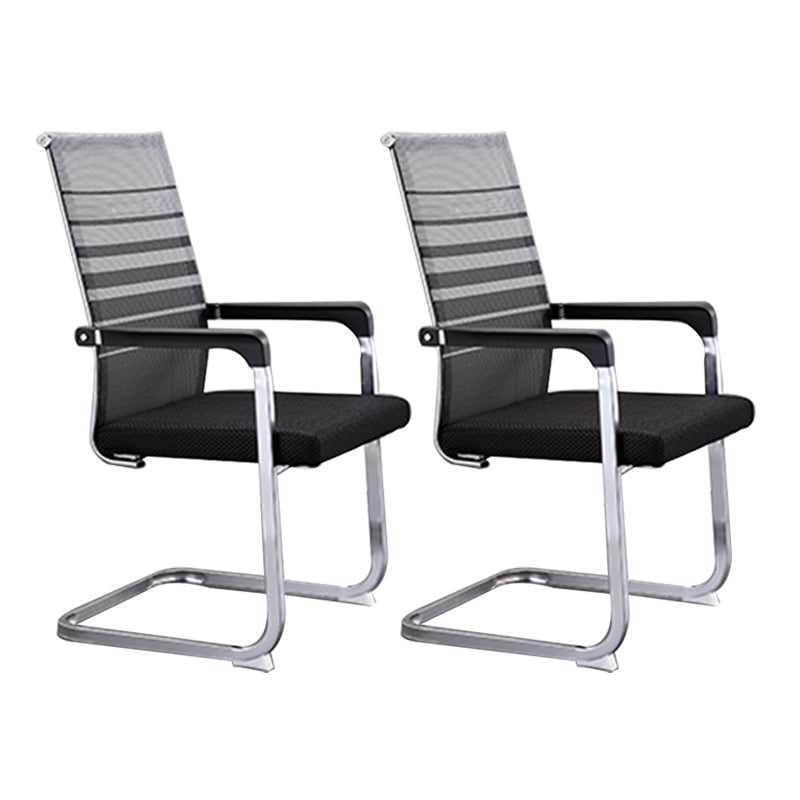 Silla de tareas de estilo moderno sin ruedas silla de oficina con brazos fijos