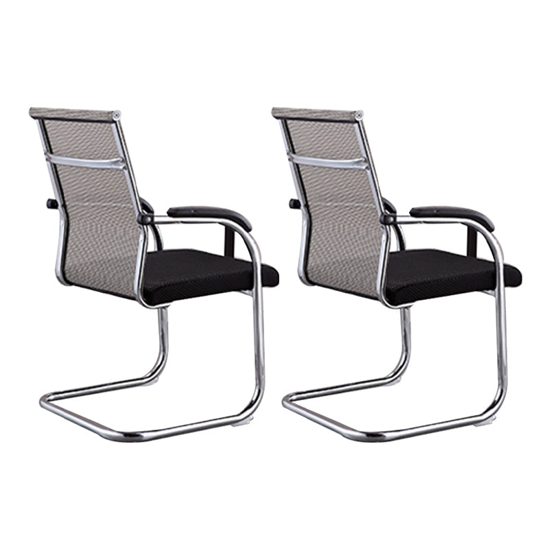 Silla de tareas de estilo moderno sin ruedas silla de oficina con brazos fijos