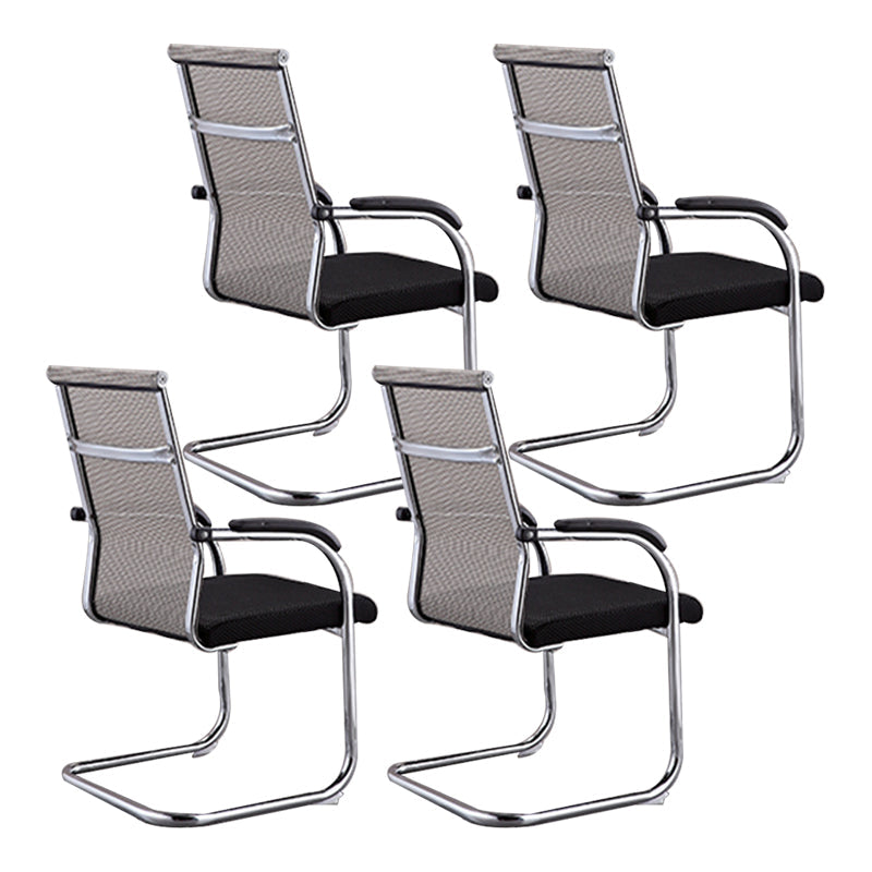 Silla de tareas de estilo moderno sin ruedas silla de oficina con brazos fijos
