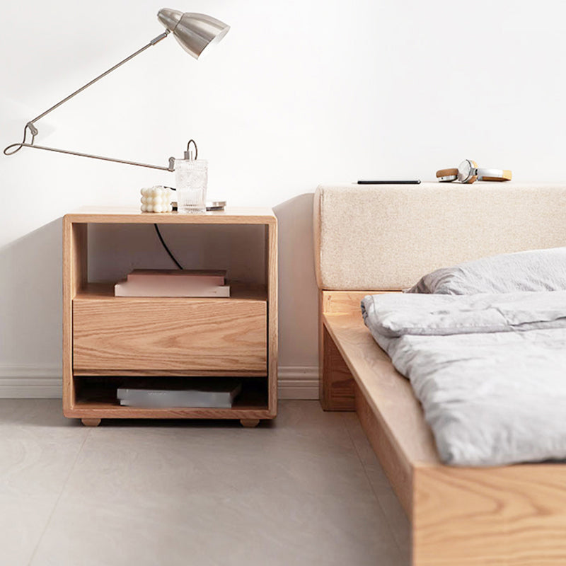 Modern da 20 "HED da 20" comodini in legno massiccio a legno massiccio da 1 tradotto tavolo da notte