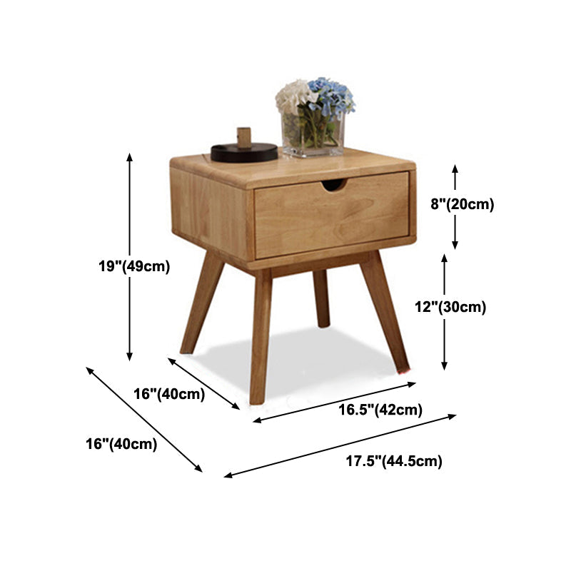 Bois de nuit de lit de nuit moderne en bois massif des jambes de rangement inclus la table de nuit