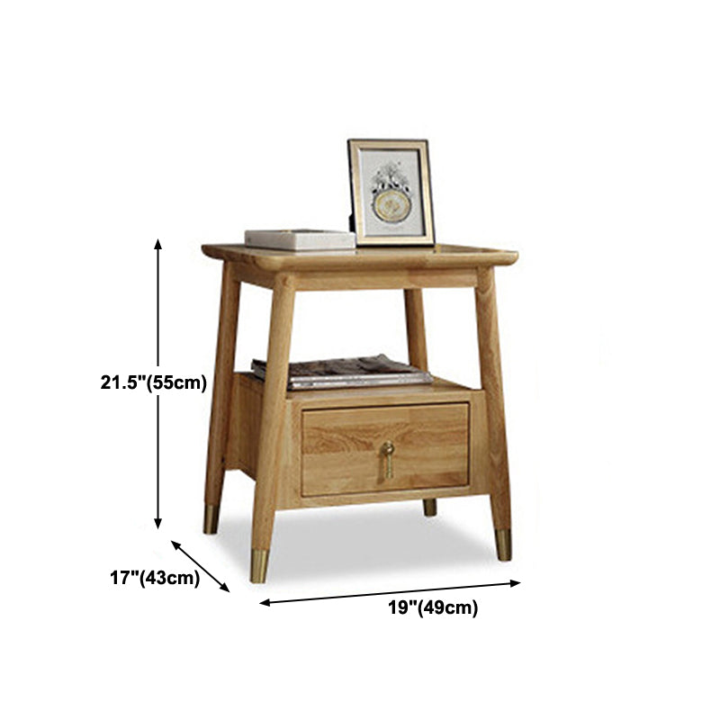 Bois de nuit de lit de nuit moderne en bois massif des jambes de rangement inclus la table de nuit