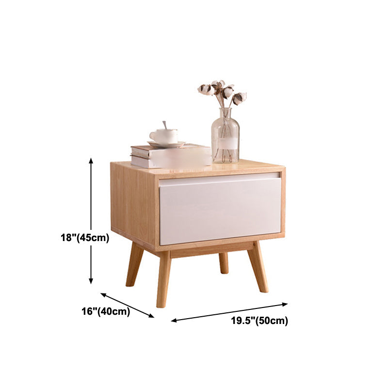 Bois de nuit de lit de nuit moderne en bois massif des jambes de rangement inclus la table de nuit