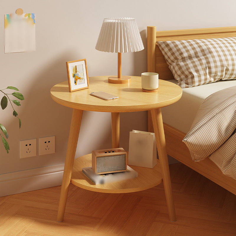 Moda de imitación de la noche moderna de la mesita de madera de la mesa de almacenamiento abierta con piernas