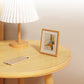 Round Modern Nightstand Imitation Wood Open Storage Night Table with Legs