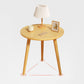 Round Modern Nightstand Imitation Wood Open Storage Night Table with Legs