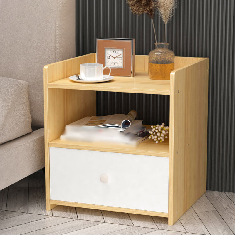 Tavolo da letto moderno da 16 "H IMITAZIONE DEL CASSAGGIO IN LEGNO TABELLA NOTTE