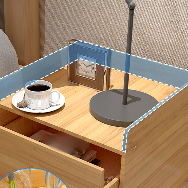 Tavolo da letto moderno da 16 "H IMITAZIONE DEL CASSAGGIO IN LEGNO TABELLA NOTTE