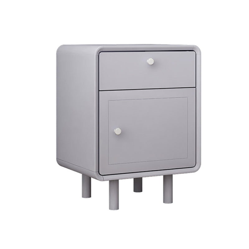 Moderne massive Holzbett Nachttisch 1-DRAWER links Seite Gummiholz ​​Nachttisch mit Tür