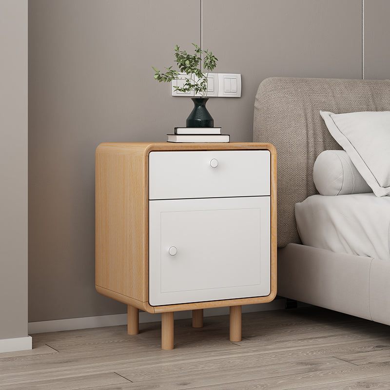 Modern massief houten bed nachtkastje