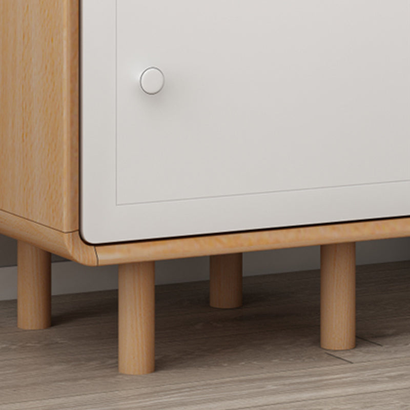 Moderne massive Holzbett Nachttisch 1-DRAWER links Seite Gummiholz ​​Nachttisch mit Tür