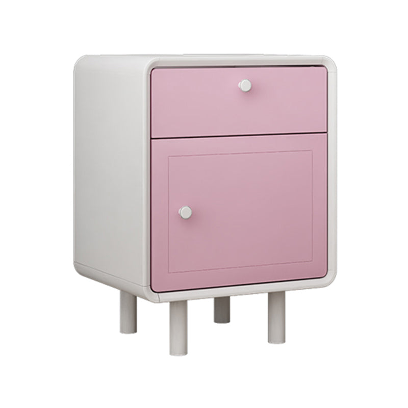 Moderne massive Holzbett Nachttisch 1-DRAWER links Seite Gummiholz ​​Nachttisch mit Tür