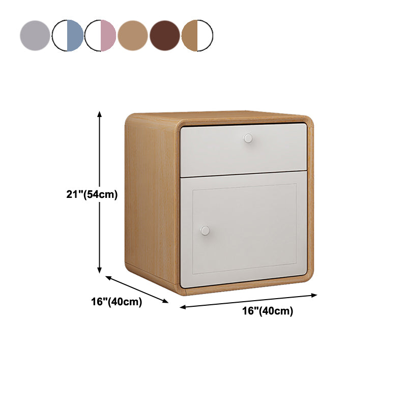 Modern massief houten bed nachtkastje