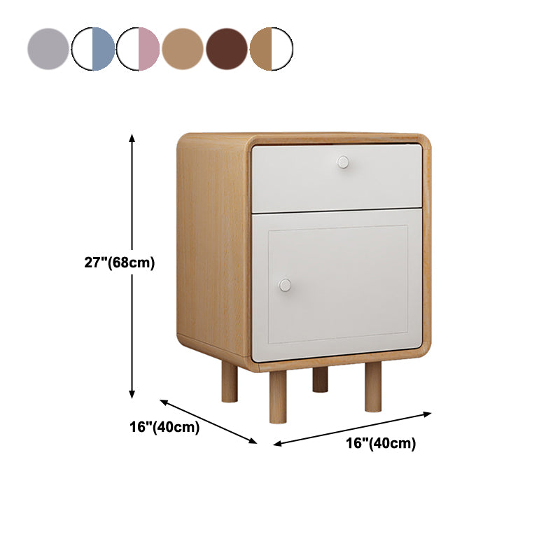 Modern massief houten bed nachtkastje