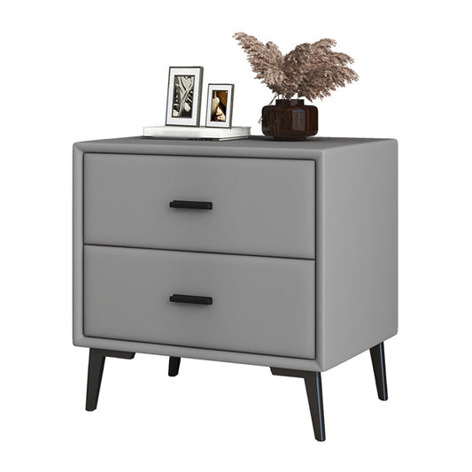 18 "H Massivholz Nachttisch Faux Leder Schubladen Aufbewahrungsbeine inklusive Nachttisch