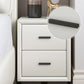 19 "H Moderne Nachttisch-Kunstleder 2-Drawer-Aufbewahrungstisch mit Beinen