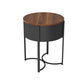 Modern Imitation Wood Nightstand Modern Metal Round Accent Table Nightstand with Legs