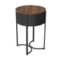 Modern Imitation Wood Nightstand Modern Metal Round Accent Table Nightstand with Legs