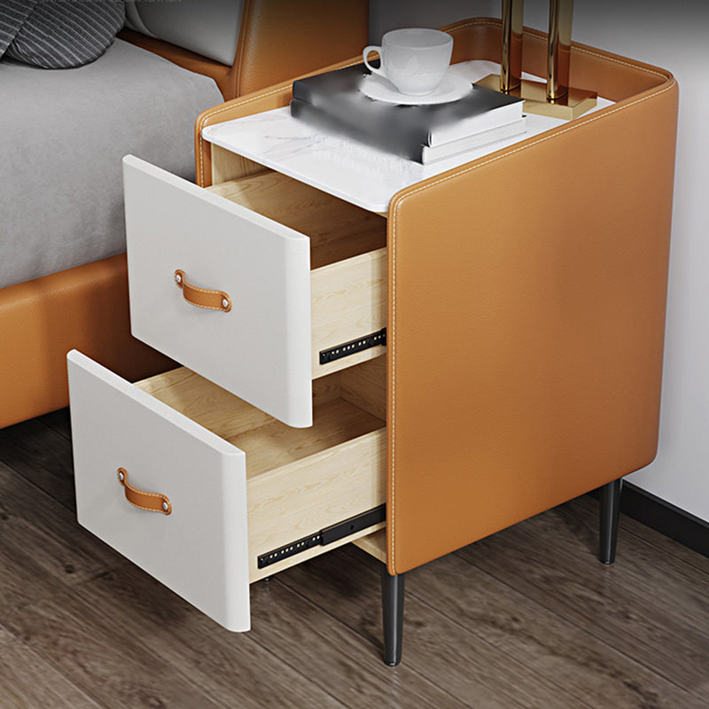 22 "H Lit moderne table de pierre de rangement supérieur de rangement Imitation de nuit en bois avec jambes