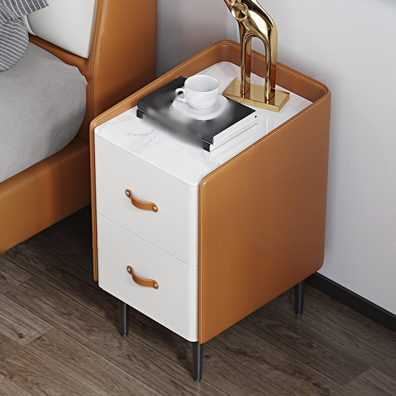 22 "H Lit moderne table de pierre de rangement supérieur de rangement Imitation de nuit en bois avec jambes