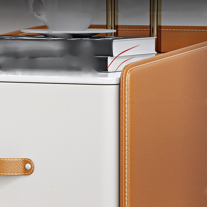 22 "H Lit moderne table de pierre de rangement supérieur de rangement Imitation de nuit en bois avec jambes