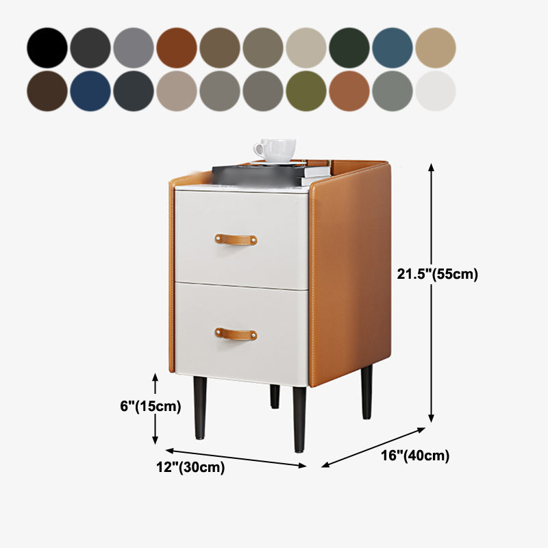 22 "H Lit moderne table de pierre de rangement supérieur de rangement Imitation de nuit en bois avec jambes