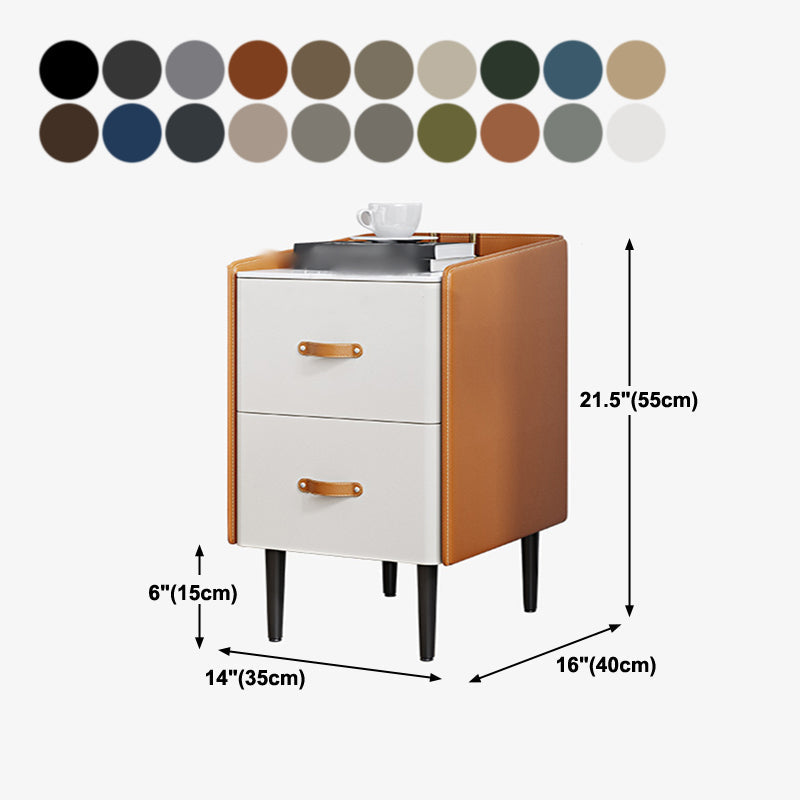 22 "H Lit moderne table de pierre de rangement supérieur de rangement Imitation de nuit en bois avec jambes