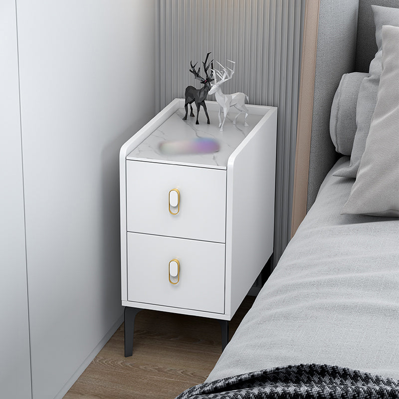 20 "H Stone Top Night Tisch moderne 2-DRAWER-Aufbewahrungsbeine inklusive Betten Nachttisch