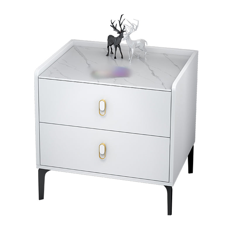 Table de nuit en pierre de 20 "H Les jambes de rangement modernes à 2 titres incluent la table de chevet de lit