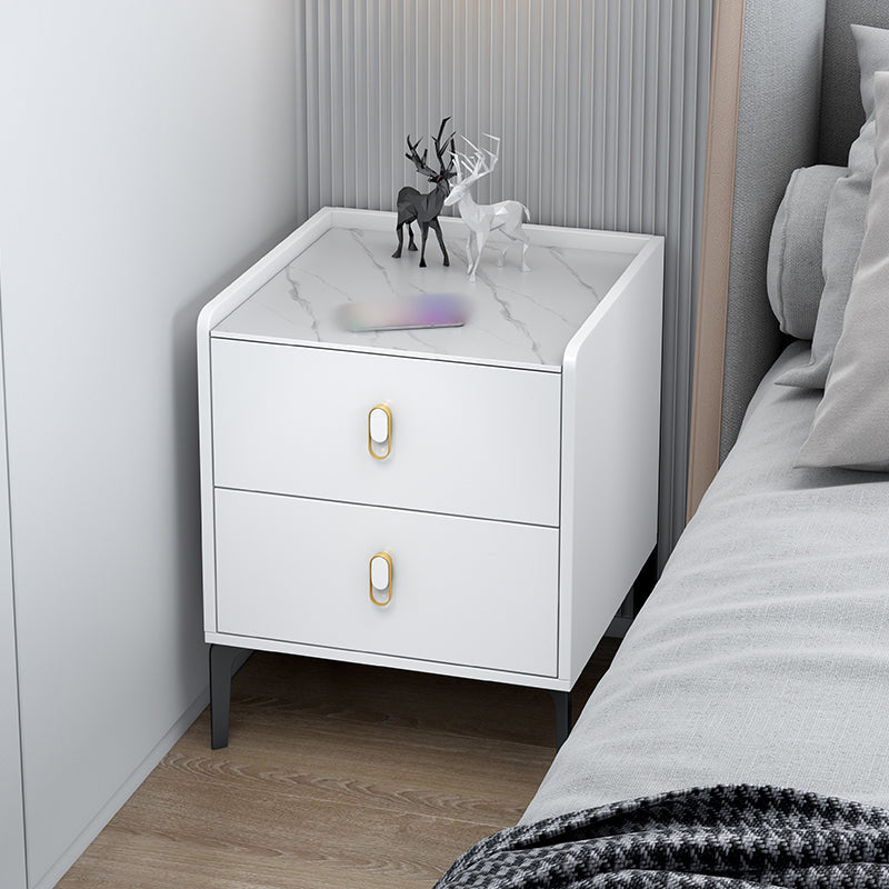 20 "H Stone Top Night Tisch moderne 2-DRAWER-Aufbewahrungsbeine inklusive Betten Nachttisch