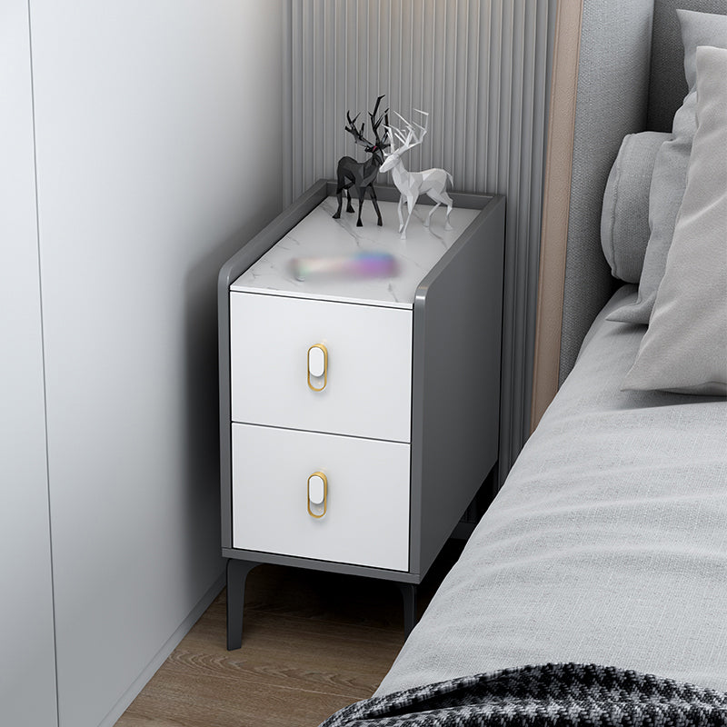 Table de nuit en pierre de 20 "H Les jambes de rangement modernes à 2 titres incluent la table de chevet de lit