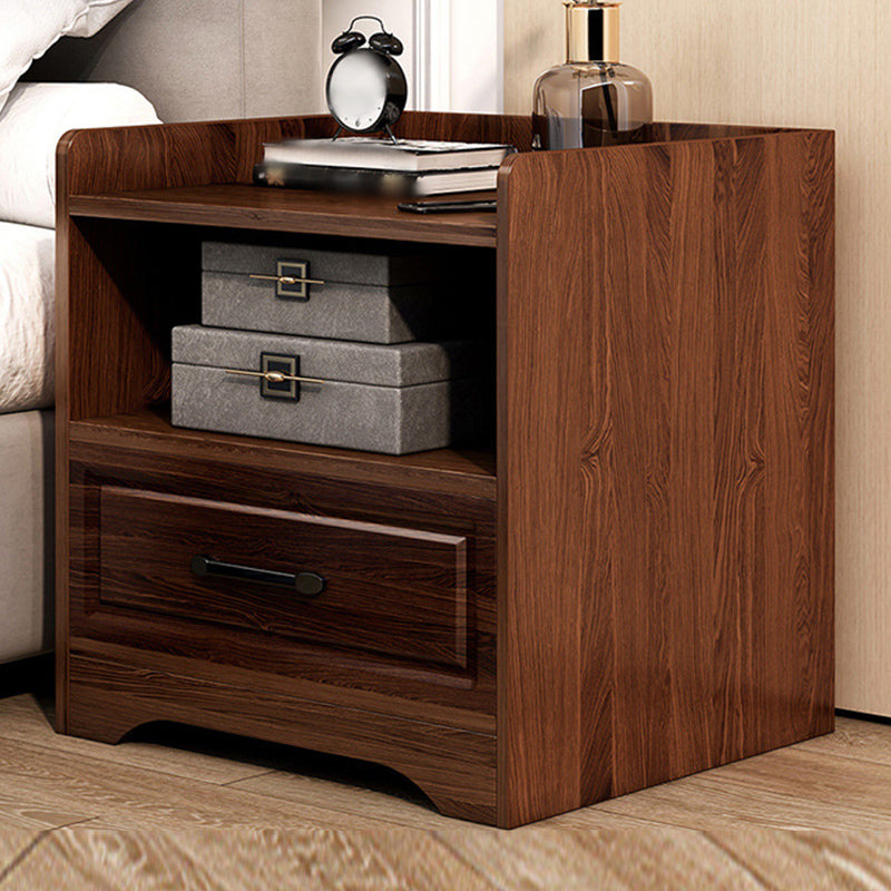 Modern Imitation Wood Nightstand Drawer Storage Accent Table Nightstand Brown 1 Clearhalo 'Bedroom Furniture' 'furn' 'furn_night_stand' 'Furniture' 'night_stand' 'Nightstands' 5524244