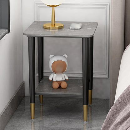 Moderna Top Nightsntand 1-Shelf 22 "Hetal de almacenamiento abierto de metal Cama Nightsand