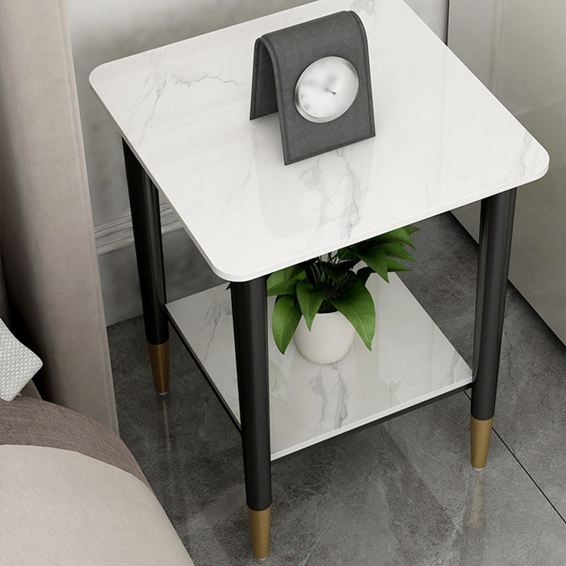 Comodino moderno in pietra 1-scaffale 22 "h in metallo aperto comodino