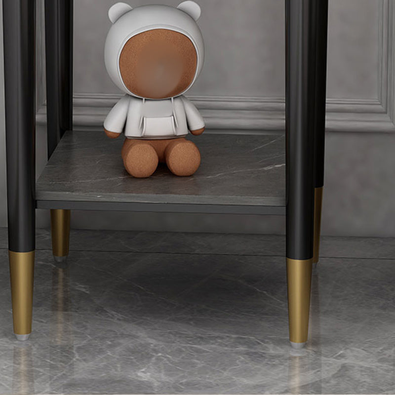 Comodino moderno in pietra 1-scaffale 22 "h in metallo aperto comodino