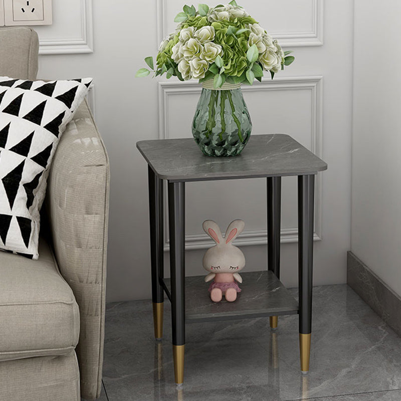 Comodino moderno in pietra 1-scaffale 22 "h in metallo aperto comodino