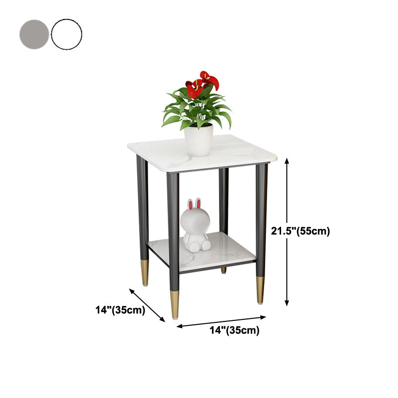 Moderna Top Nightsntand 1-Shelf 22 "Hetal de almacenamiento abierto de metal Cama Nightsand